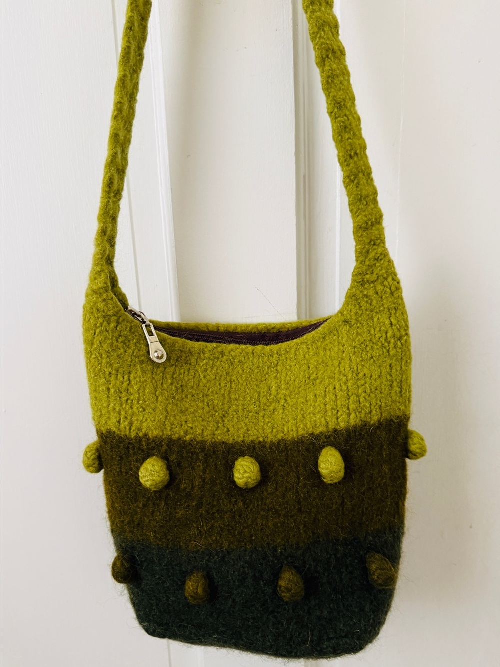 Martha's Vineyard Artisan Green Knit Shoulder Bag